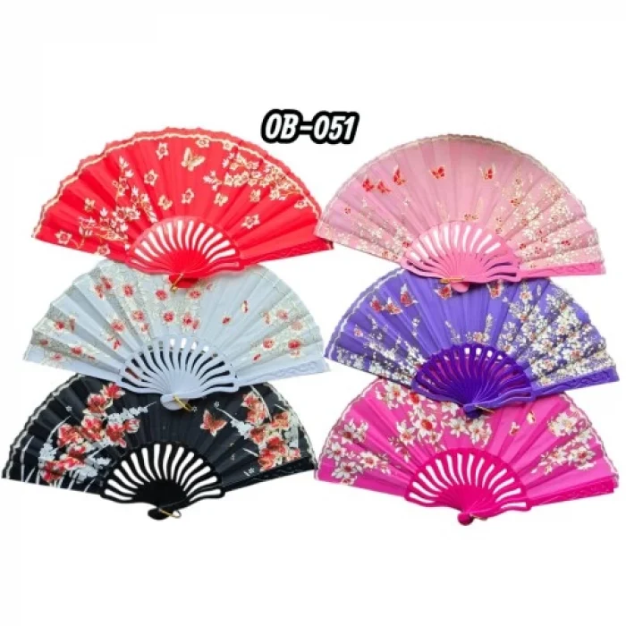 Plastik Kumaş Yelpaze 12li Karışık