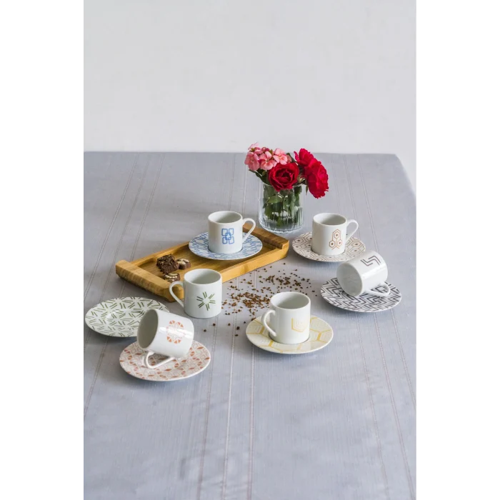 Porland Tamina 6 Kişilik 12 Parça 90cc Kahve Fincan Takımı