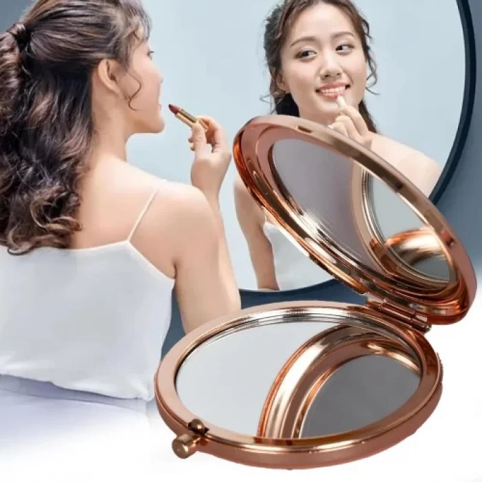 Promosyon Yuvarlak Cep Aynası Rose Renk