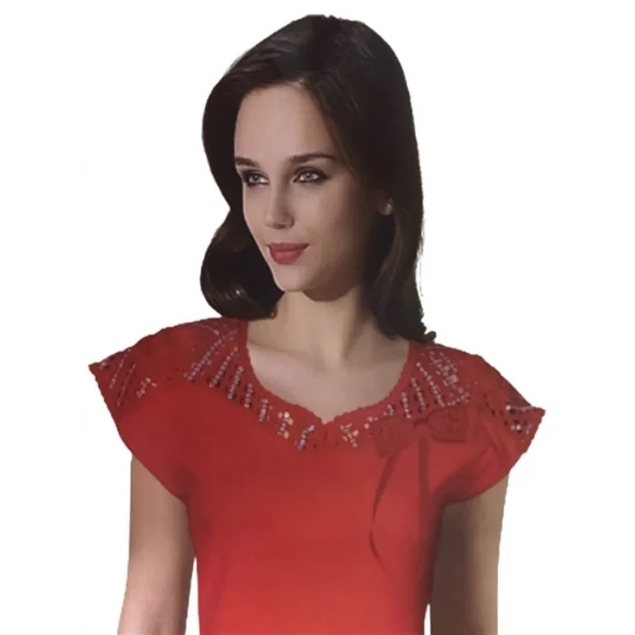 Şahinler Nakışlı Sıfır Kol bluz B349