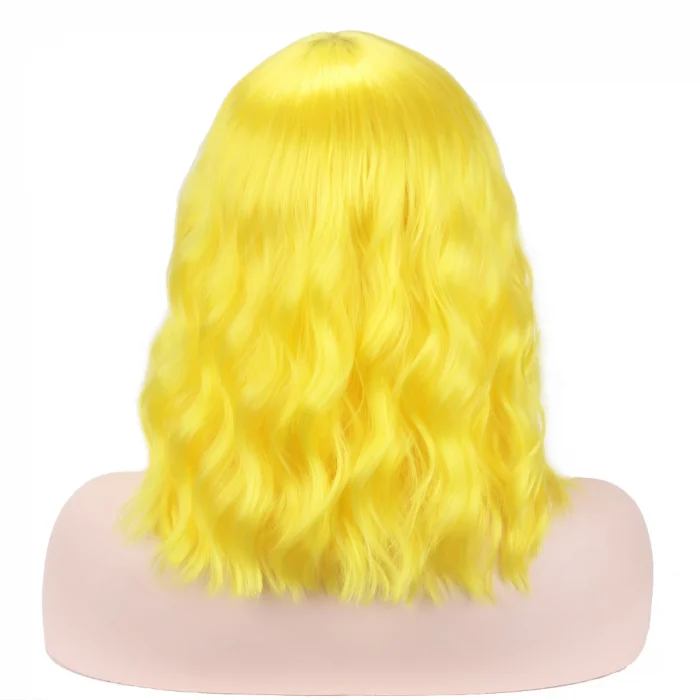 Sarı Renk Uzun Dalgalı Parti Peruğu