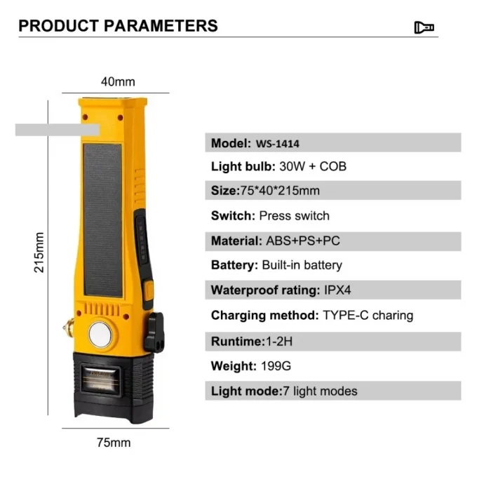 Şarjlı Acil Durum Tamirci Feneri  Ws-1414