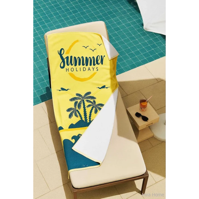 SeaDream Tropikal Desenli Plaj Havlusu 70X140 Cm Summer Holiday