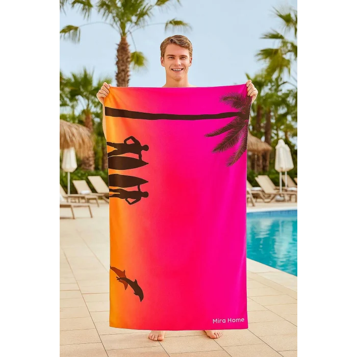 SeaDream Tropikal Desenli Plaj Havlusu 70X140 Cm Sunshine