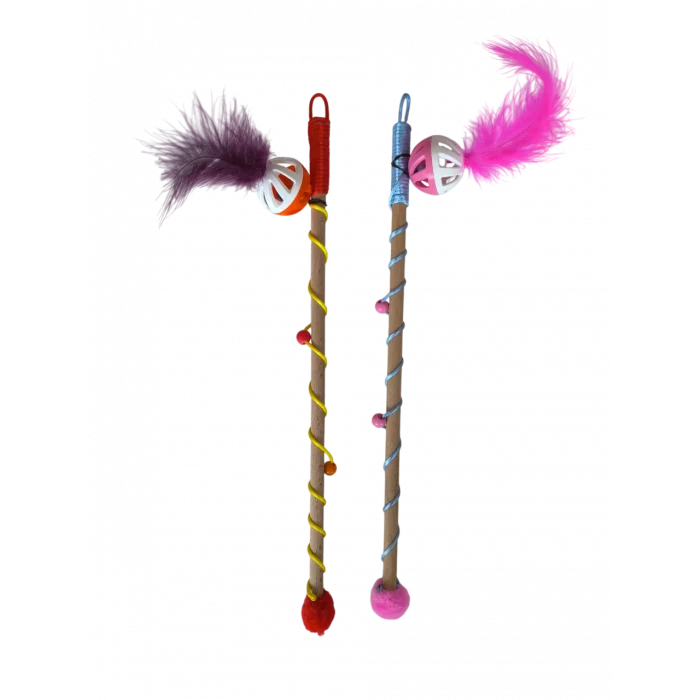 Sesli Toplu Tüylü Kedi Oltası 40-50 cm Renkli