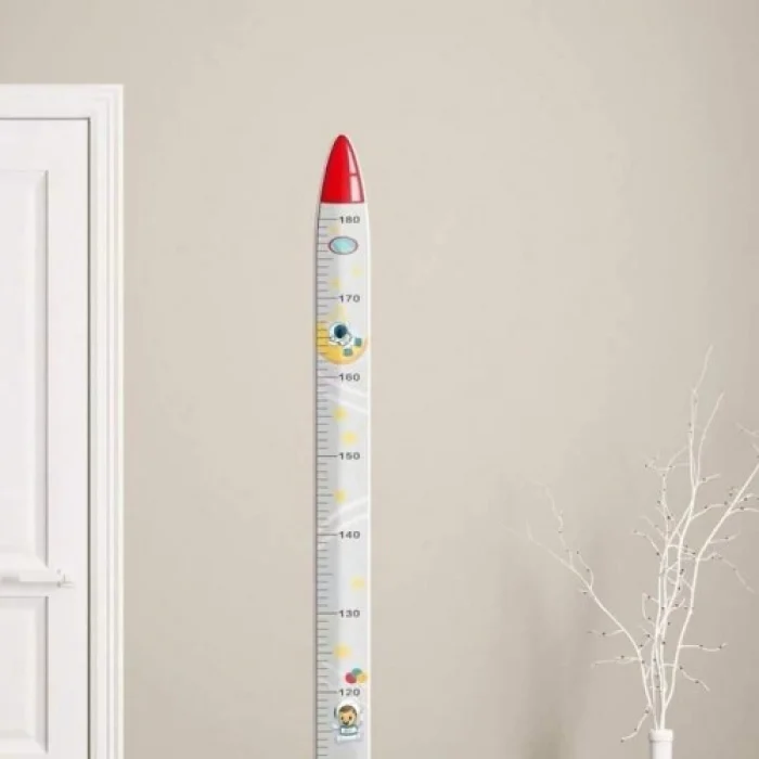 Sevimli Figürlü Çocuk Odası Boy Ölçer Sticker 180 cm