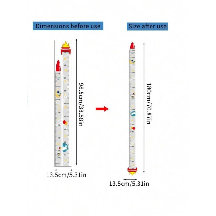Sevimli Sarı Zürafa   Yeşil Dinazor   Deniz Kızı   Roket  Ağaç Boy Ölçüsü Sticker