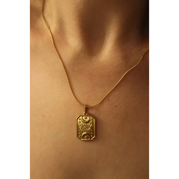 Shyla Ranın Gözü Detaylı Tablo Madalyon Kolye