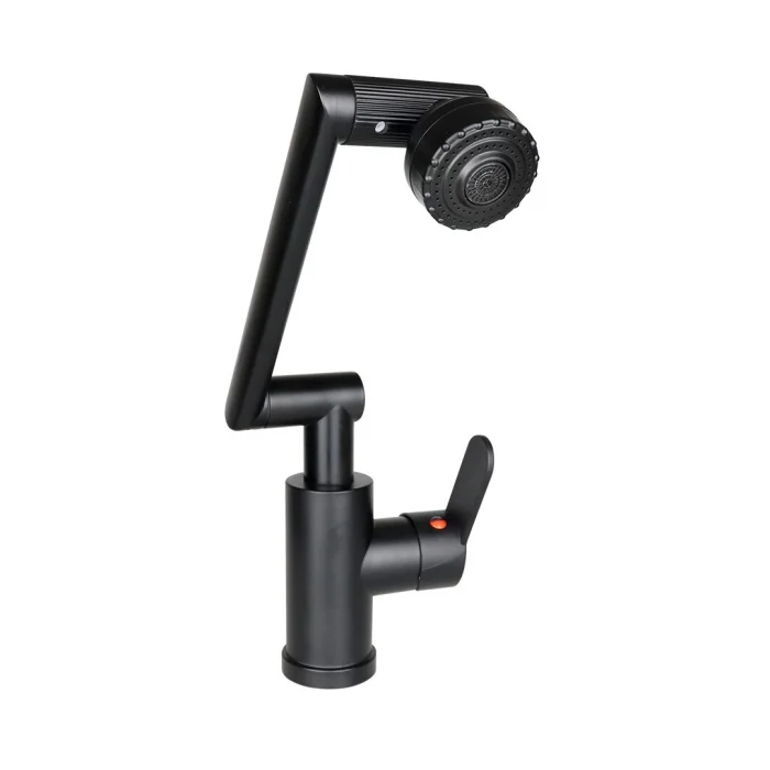 Siyah - 1080 Derece Dönebilen Çok Fonksiyonlu Musluk Batarya Ktx-3307