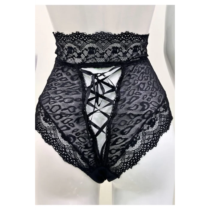 Siyah Dantelli Yüksek Bel Külot Venüs-k1013