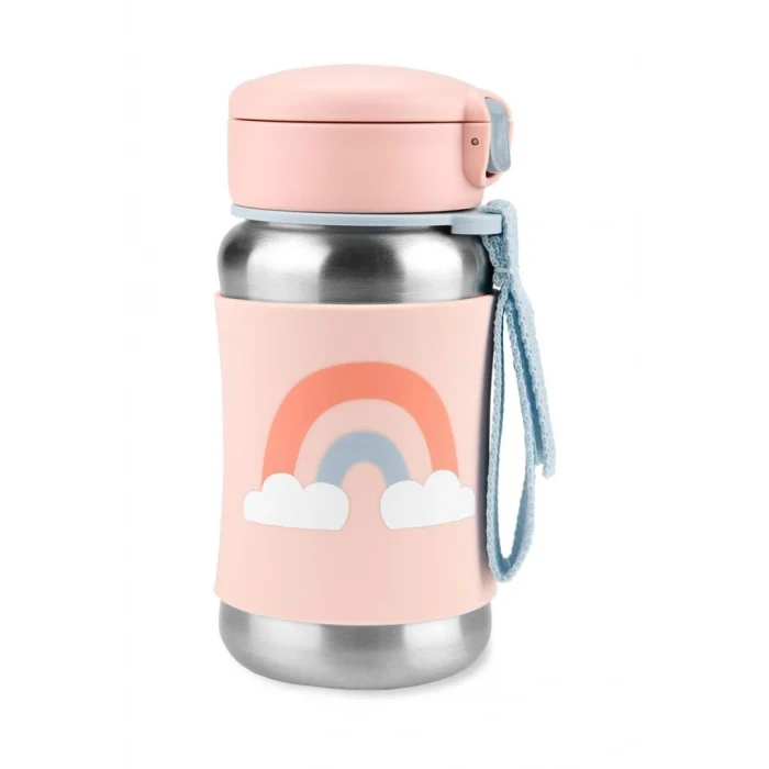 Skip Hop Zoo Pipetli Paslanmaz Çelik Suluk 350 ml Gökkuşağı