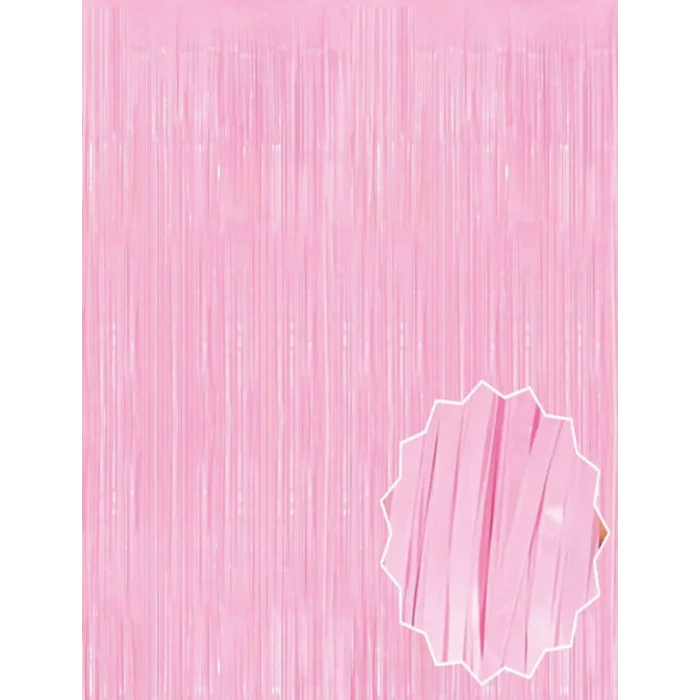 Soft Pembe Püsküllü Kapı Perdesi