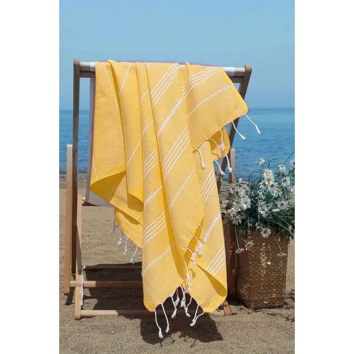 Summer Wind Soft &#37;100 Pamuk Peştemal 100x180 cm Sarı