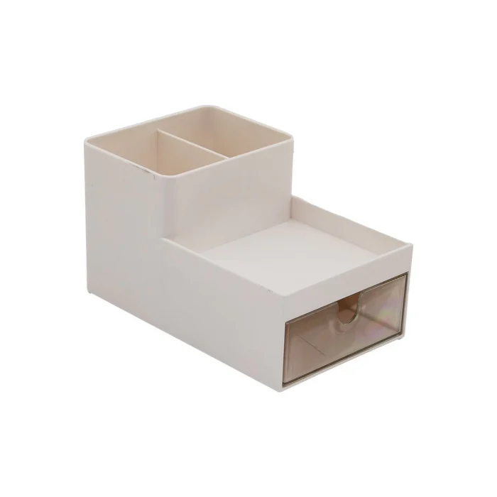 Tek Çekmeceli + 3 Bölmeli  Plastik Makyaj - Takı Organizer 16x9.5cm - Y: 5--9.5cm