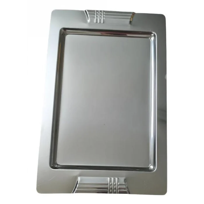 Tepsi - Çelik Kahve Sunum Tepsisi 46 X 30 Cm