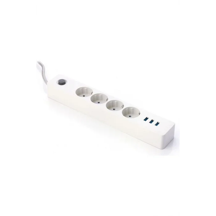 Termak Akım Korumalı 4 Priz 3 Usb Girişli Uzatma Kablosu Güç Ve Şarj Siyah Renk Gönderilir