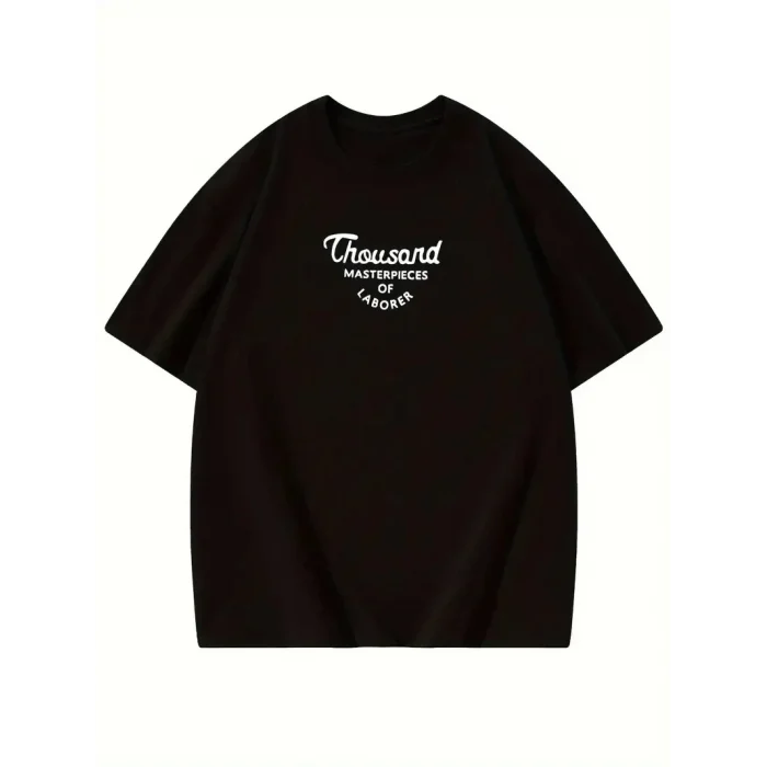 Thousand Ön Arka Baskılı Oversize Bisiklet Yaka T-shirt - Siyah