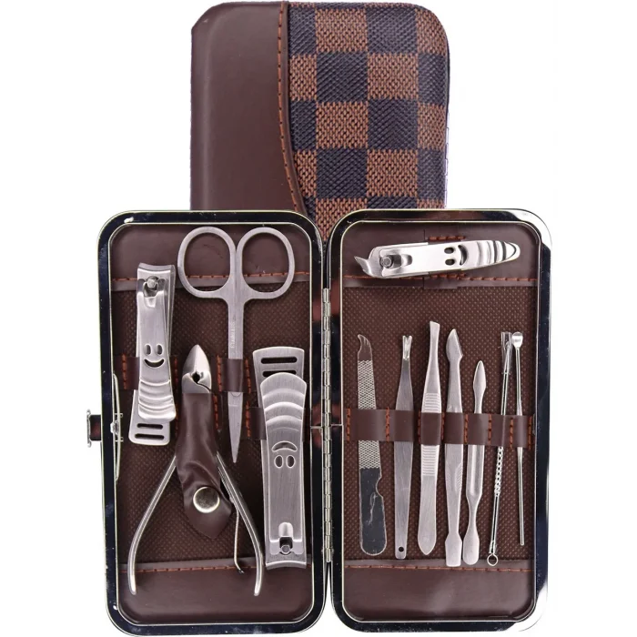 Tırnak Makası Tırnak Bakım Seti Deri Çantalı 12 Parça Set