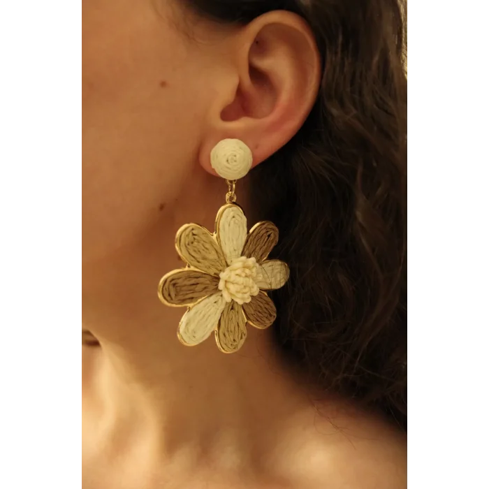 Shyla Bijuteri Hasır Çiçek Küpe