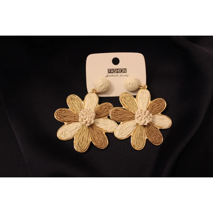 Shyla Bijuteri Hasır Çiçek Küpe