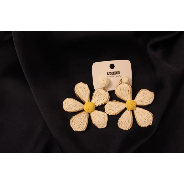 Shyla Bijuteri Hasır Papatya Küpe