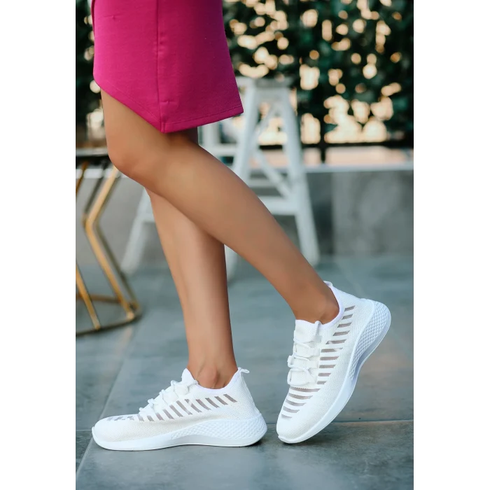 Wina Beyaz Triko Spor Ayakkabı