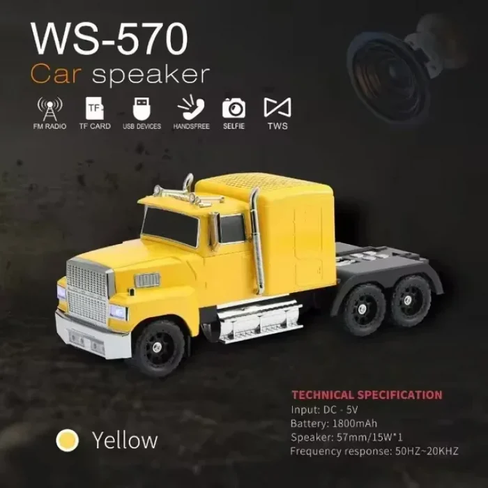Ws-570 Araba Şekli Bluetooth Hoparlör Retro Hıfı Stereo Soundbox Masaüstü Bilgisayar Müzik Çalar