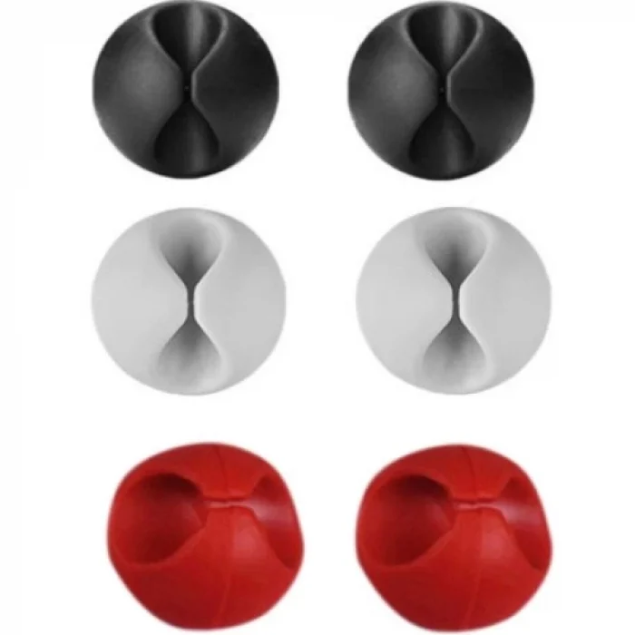 Yapışkanlı Kablo Sabitleyici Düzenleyici 6lı Renkli Paket