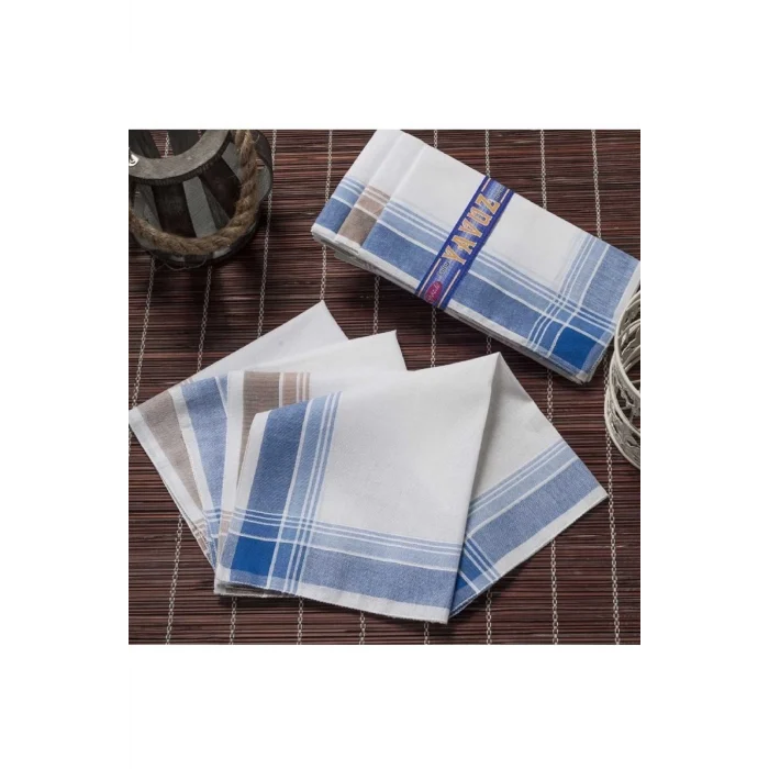 Yavuz Kutulu 39x39 cm 12 Adet Kumaş Mendil YM 03