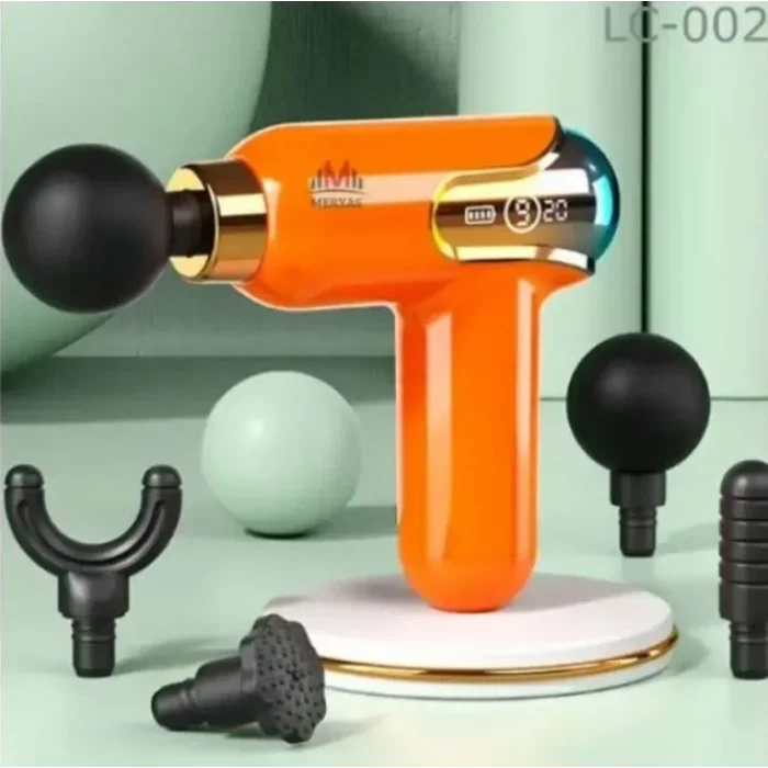 Yeni Nesil Darbeli Titreşimli Şarjlı Sporcu Masaj Tabancası 4 Başlıklı Lc-002