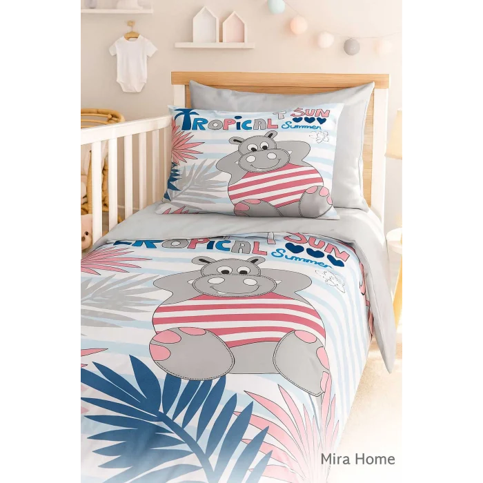 Yenidoğan Erkek Bebek Nevresim Takımı &#37;100 Pamuklu Tropical Summer