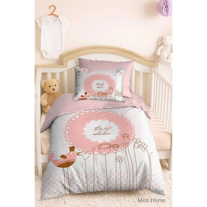 Yenidoğan Kız Bebek Nevresim Takımı &#37;100 Pamuklu  Baby Shower