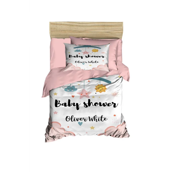 Yenidoğan Kız Bebek Nevresim Takımı &#37;100 Pamuklu  Baby Shower White