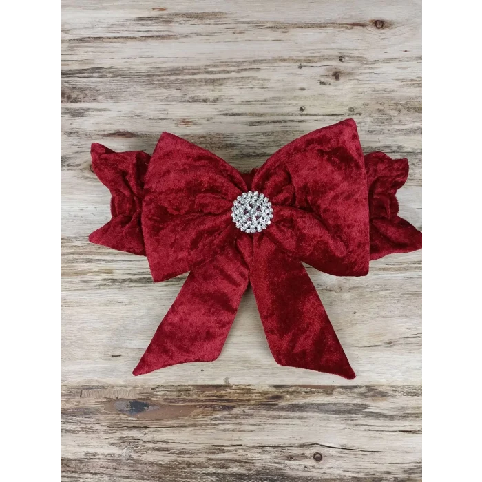 Luz&Pos Yenidoğan Saray Kadife Taç Nakışlı İnci Fiyonklu Çift Dantel Duvak Trilüks Kundak Bebek Battaniyesi Bordo