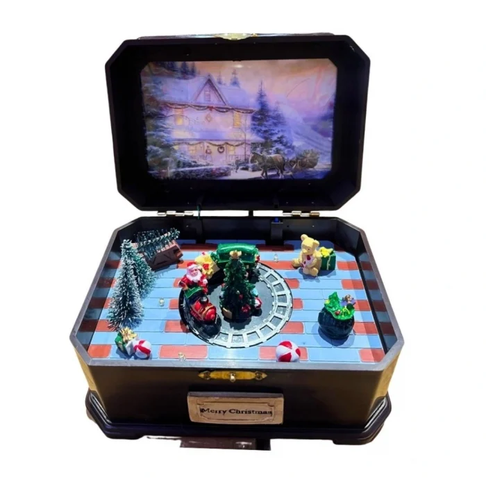 Yılbaşı Süsü Büyük Boy Ahşap Müzik Kutusu