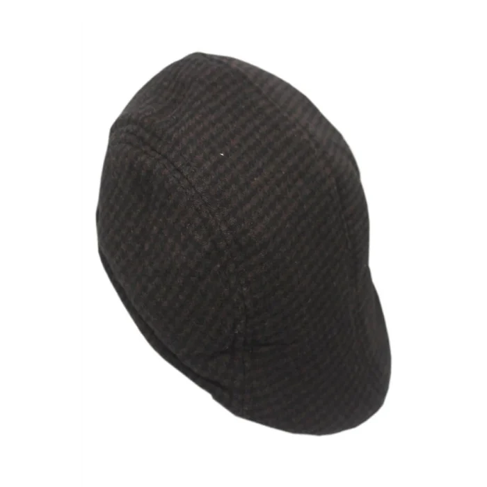 yoncatoptan Sonbahar ve Kış için Füme Desenli Kulaksız Kasket Şapka