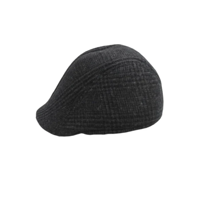 yoncatoptan Sonbahar ve Kış için Füme Desenli Kulaksız Kasket Şapka