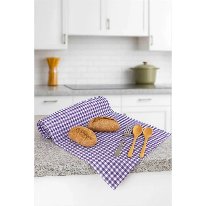 Zefir Desen Sofra Bezi Masa Örtüsü 170 x 170 Cm Lila