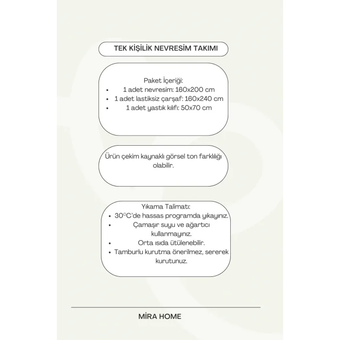 Zigzag Desenli Sarı Pamuklu Tek Kişilik Nevresim Takımı