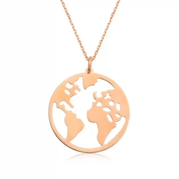 Luz&Pos ​gümüş Rose Dünya Kolye