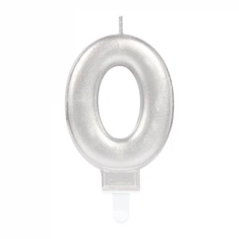 0 Rakam Mum Gümüş Renk