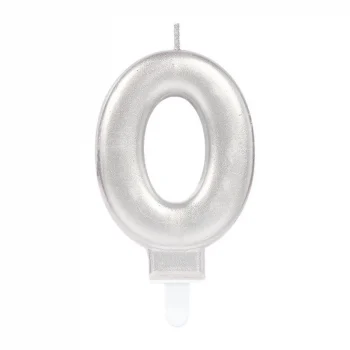 0 Rakam Mum Gümüş Renk