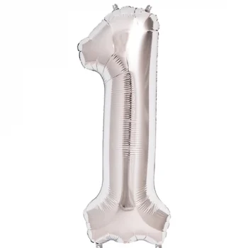 1 Rakam Folyo Balon Gümüş  40 İnç