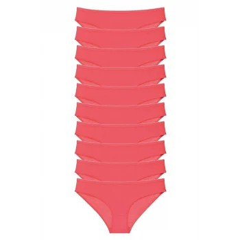 10 adet Süper Eko Set Likralı Kadın Slip Külot Fuşya