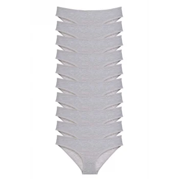 10 adet Süper Eko Set Likralı Kadın Slip Külot Gri