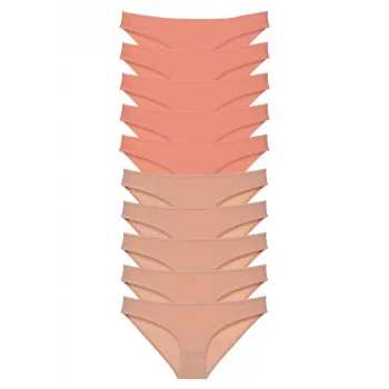 10 adet Süper Eko Set Likralı Kadın Slip Külot Pudra Ten