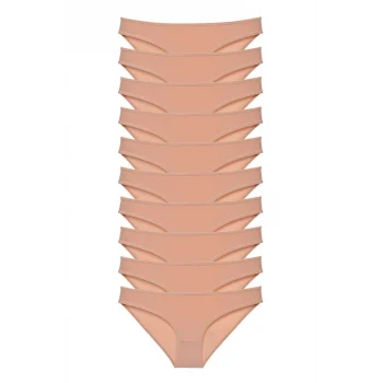 10 adet Süper Eko Set Likralı Kadın Slip Külot Ten