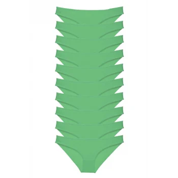 10 adet Süper Eko Set Likralı Kadın Slip Külot Yeşil