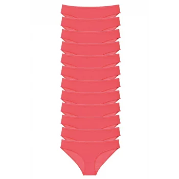 12 adet Süper Eko Set Likralı Kadın Slip Külot Fuşya