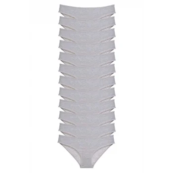 12 adet Süper Eko Set Likralı Kadın Slip Külot Gri